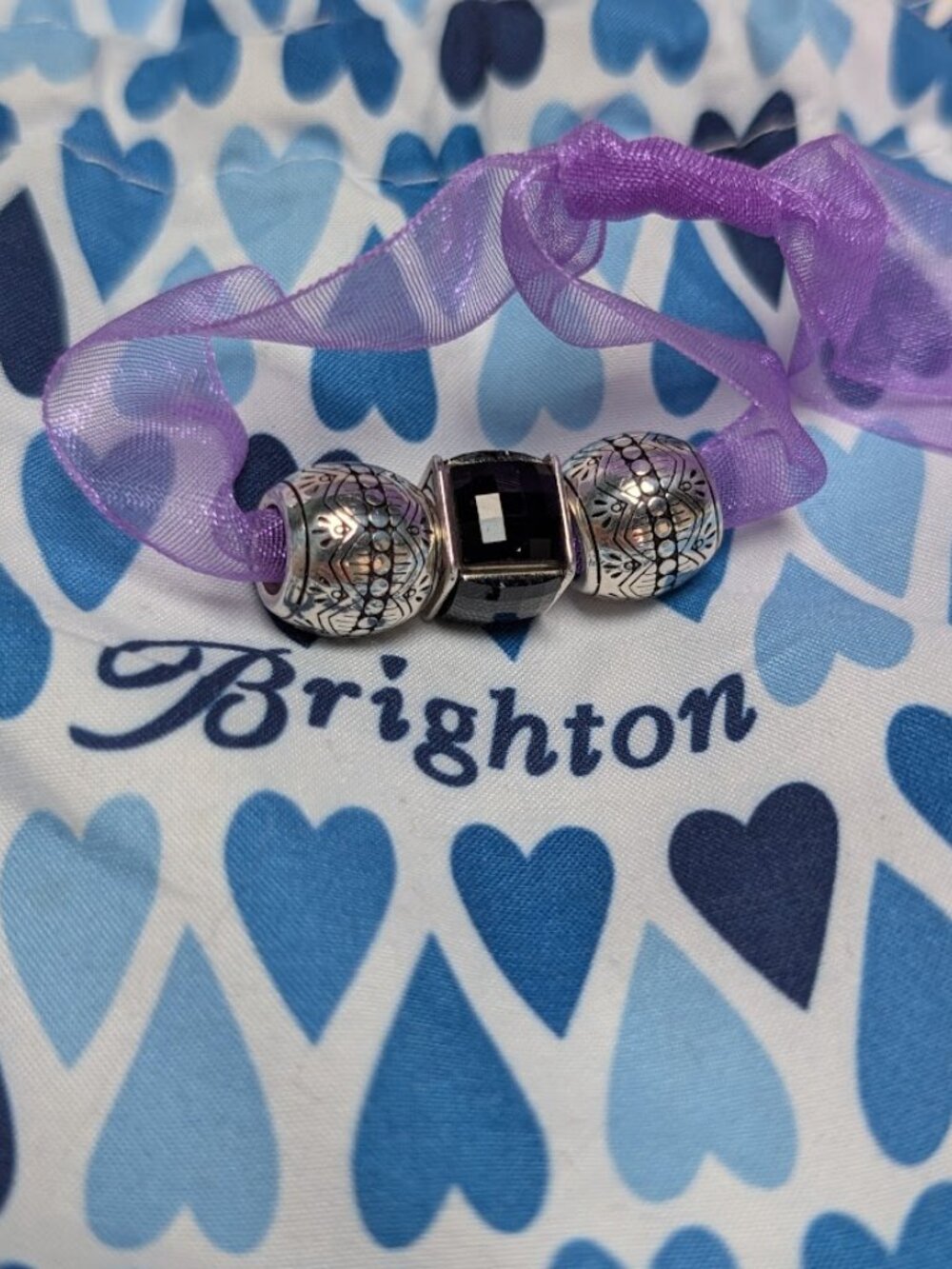 3 Brighton Charm Spacers Silver/Black Ice Cube & Marrakesh